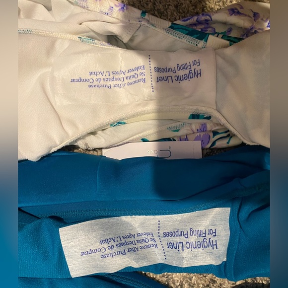 Beautiful pair of mix and match NWT high waisted old the shoulder swim suits - Picture 10 of 10